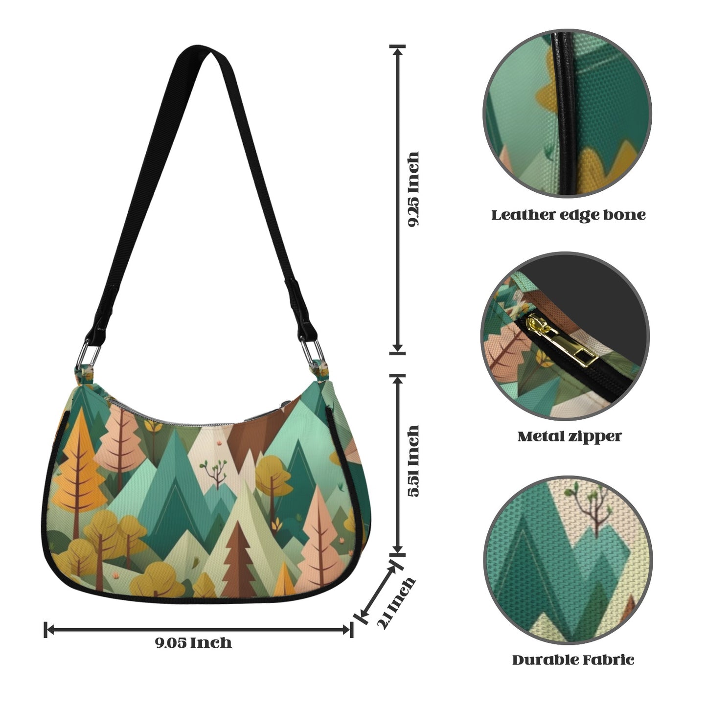 Wild Enchanted Forest Women's Shoulder Bag-Black Strap