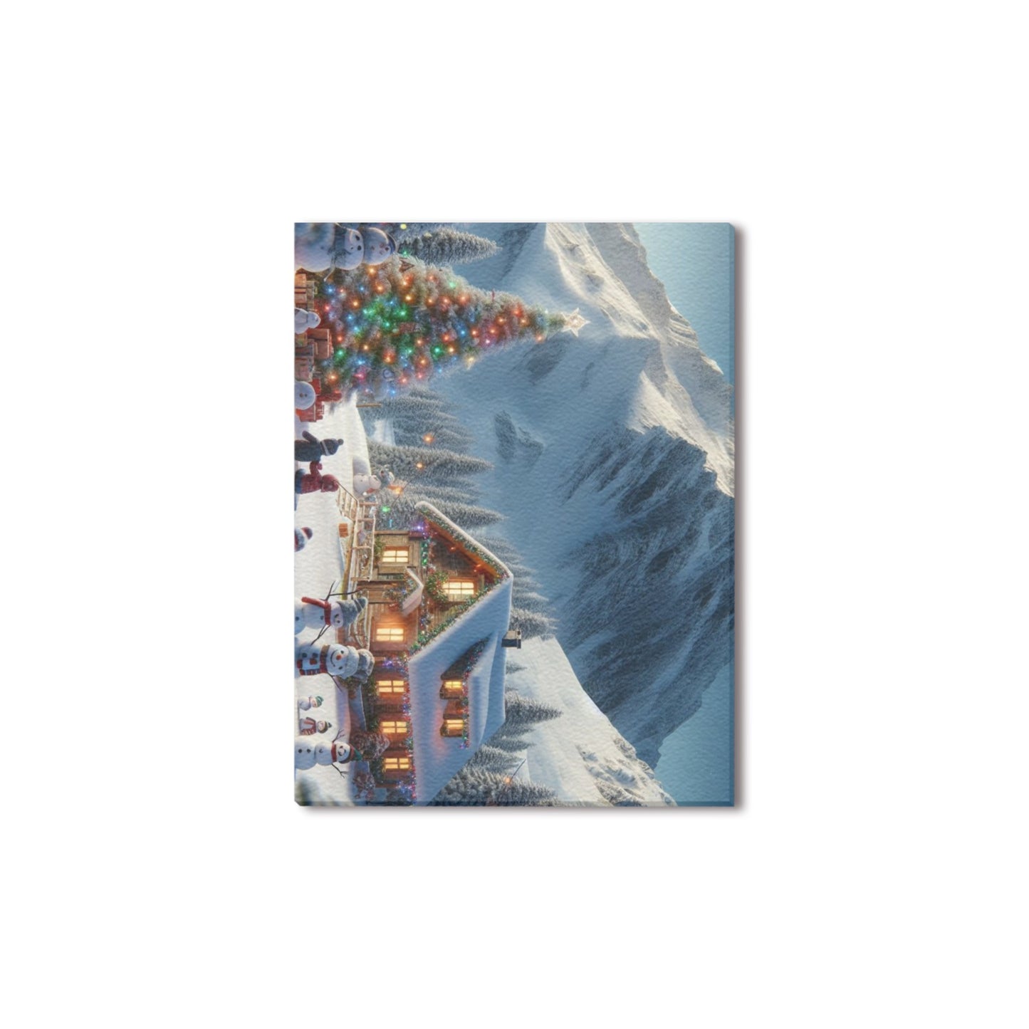 Snowman Christmas Frame Canvas Print 16"x12", Personalized