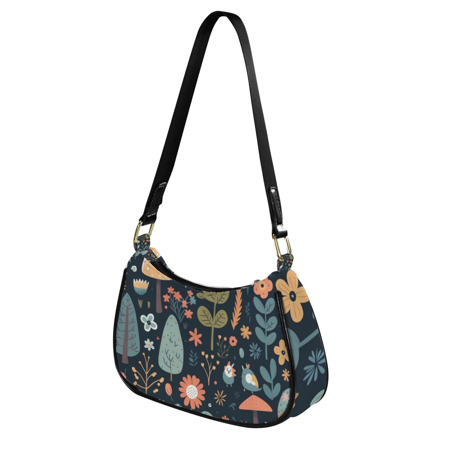 Mush Forest Women's Shoulder Bag-Black Strap