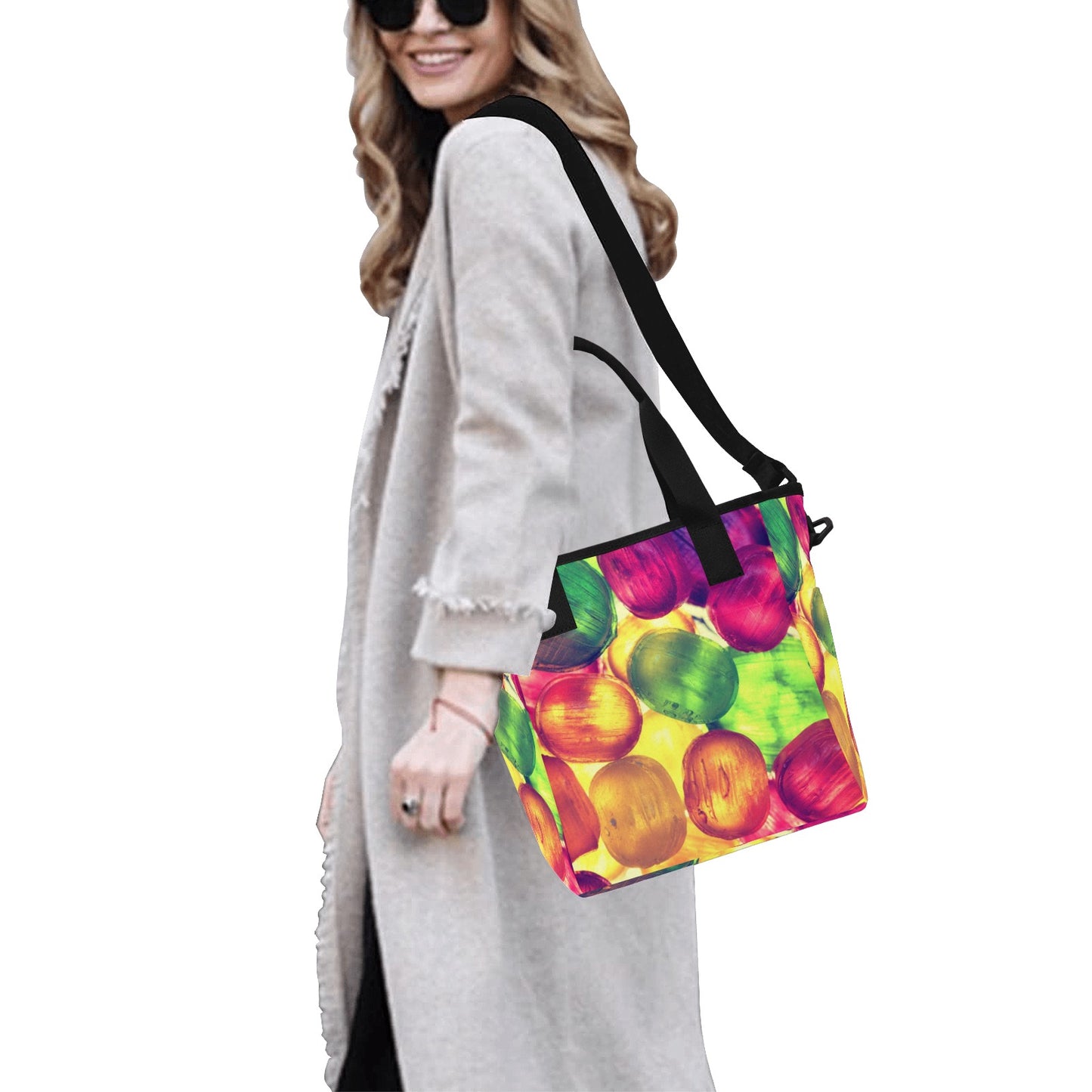 Colorful Bright Candy Insulated Tote Bag with Shoulder Strap