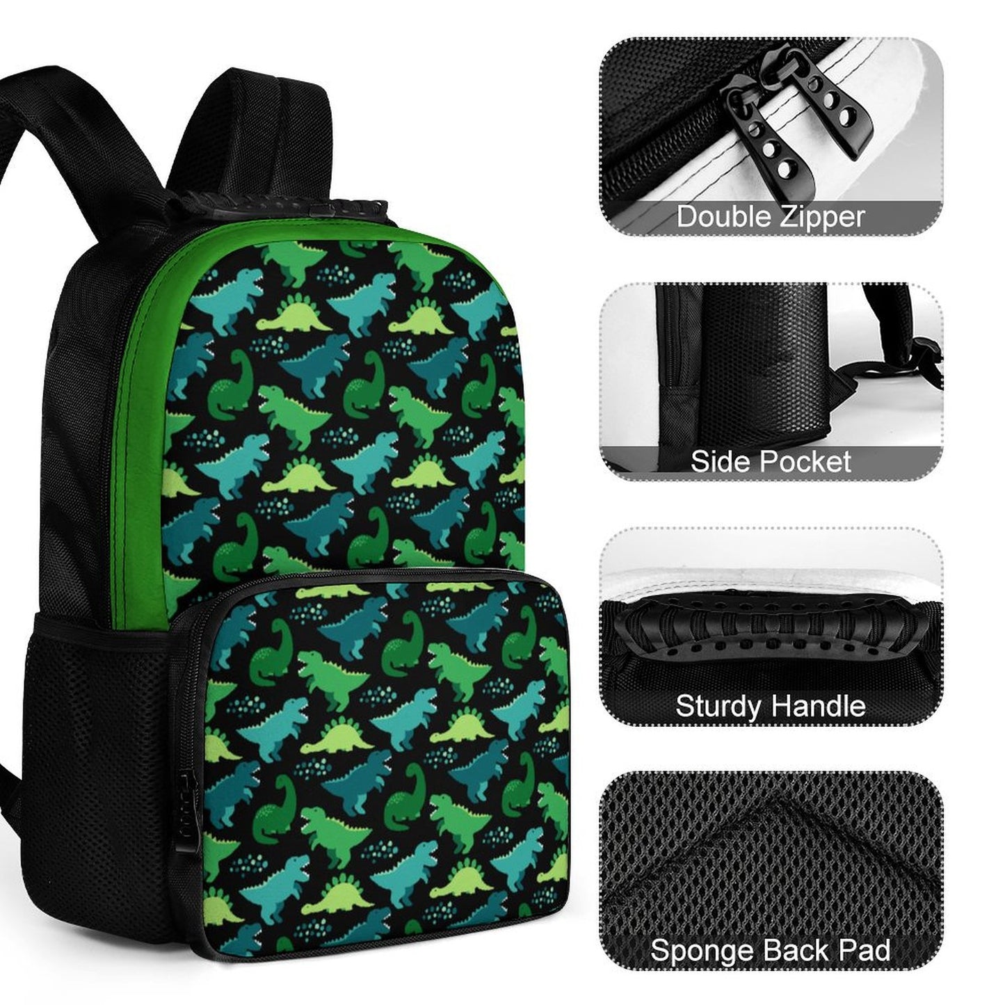 Dinasaur Shoulder Backpack Set, Dinasaur Thermal Insulated Lunch Bag Set