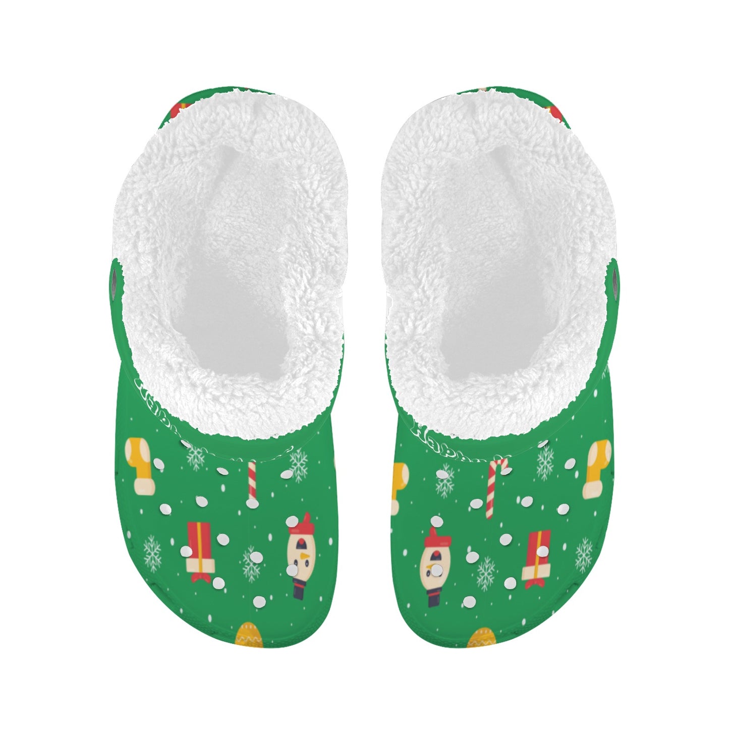 Christmas green- Personalized Fleece Lined Foam Clogs for Adults