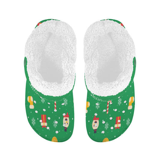 Christmas green- Personalized Fleece Lined Foam Clogs for Adults