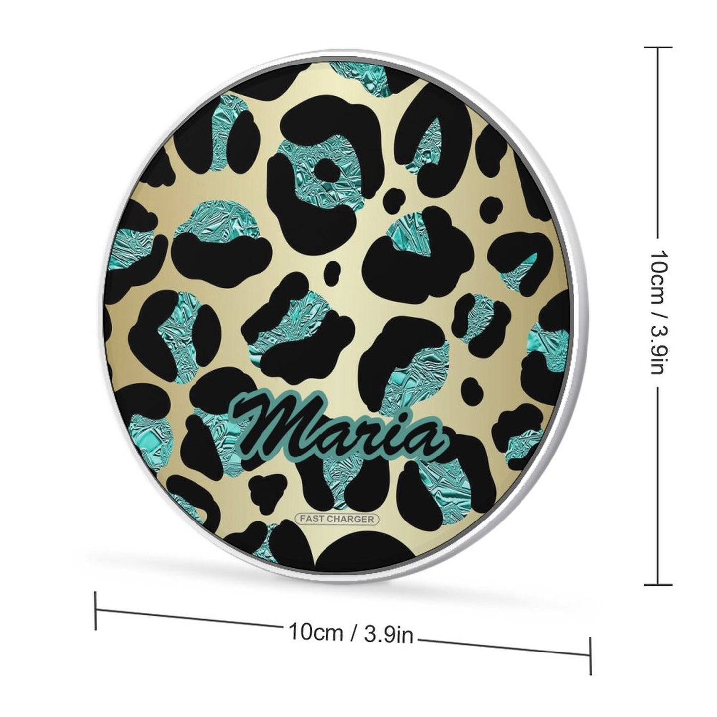 Wireless Charging Pad Safari Turquoise 16, Personalized