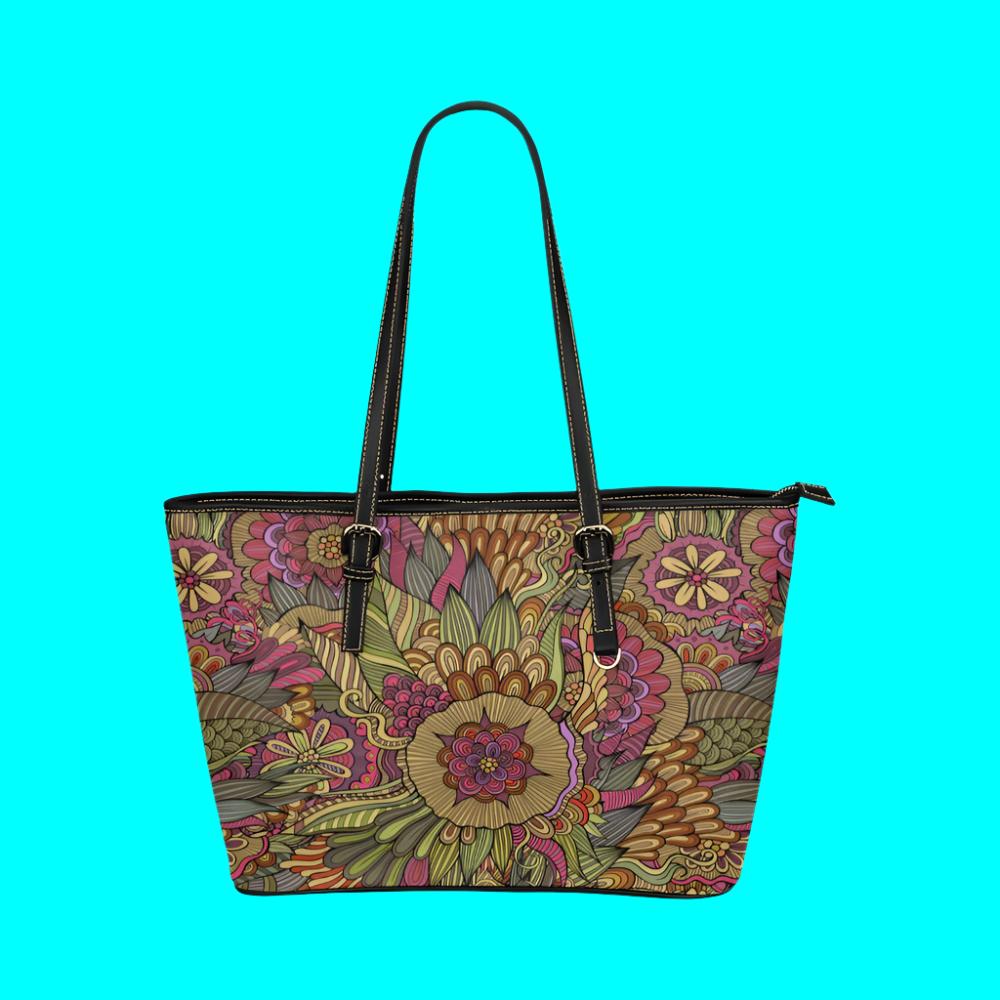 Women Floral Leather Tote Bags