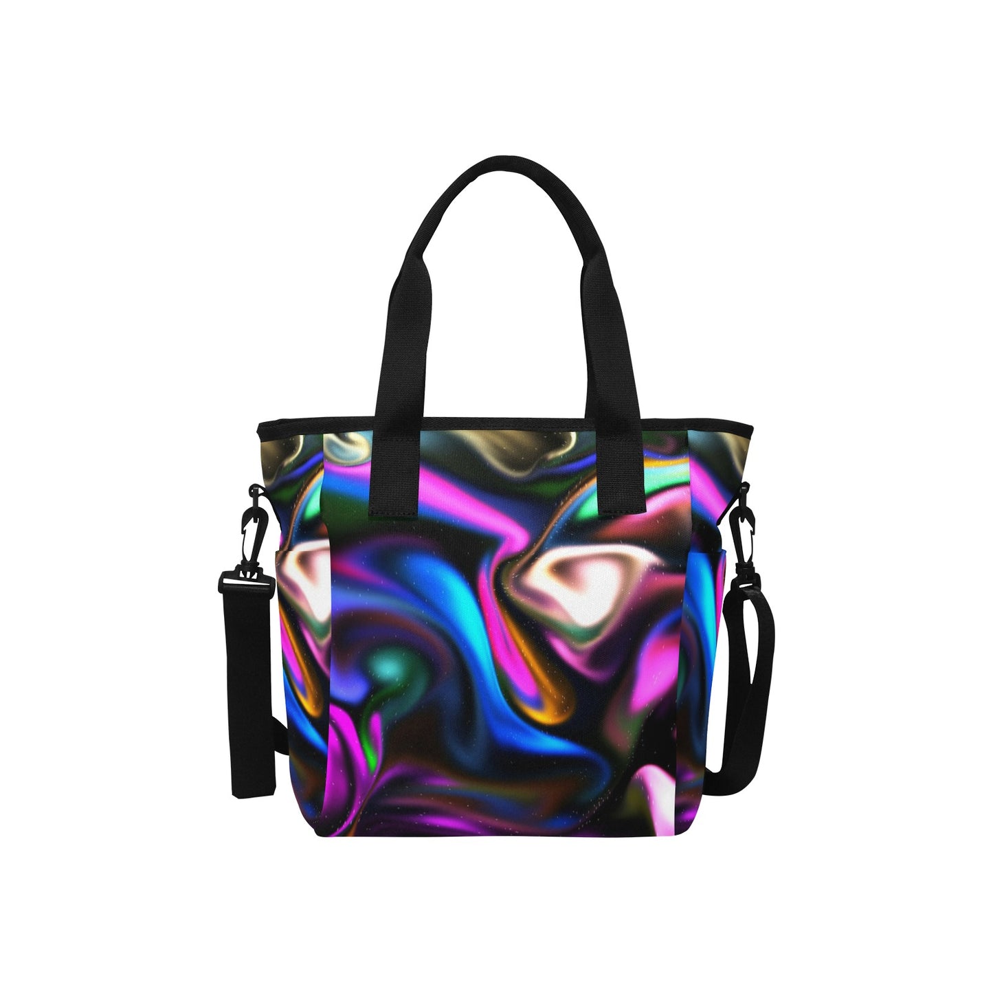 Blurred Abstract Pattern Insulated Tote Bag with Shoulder Strap