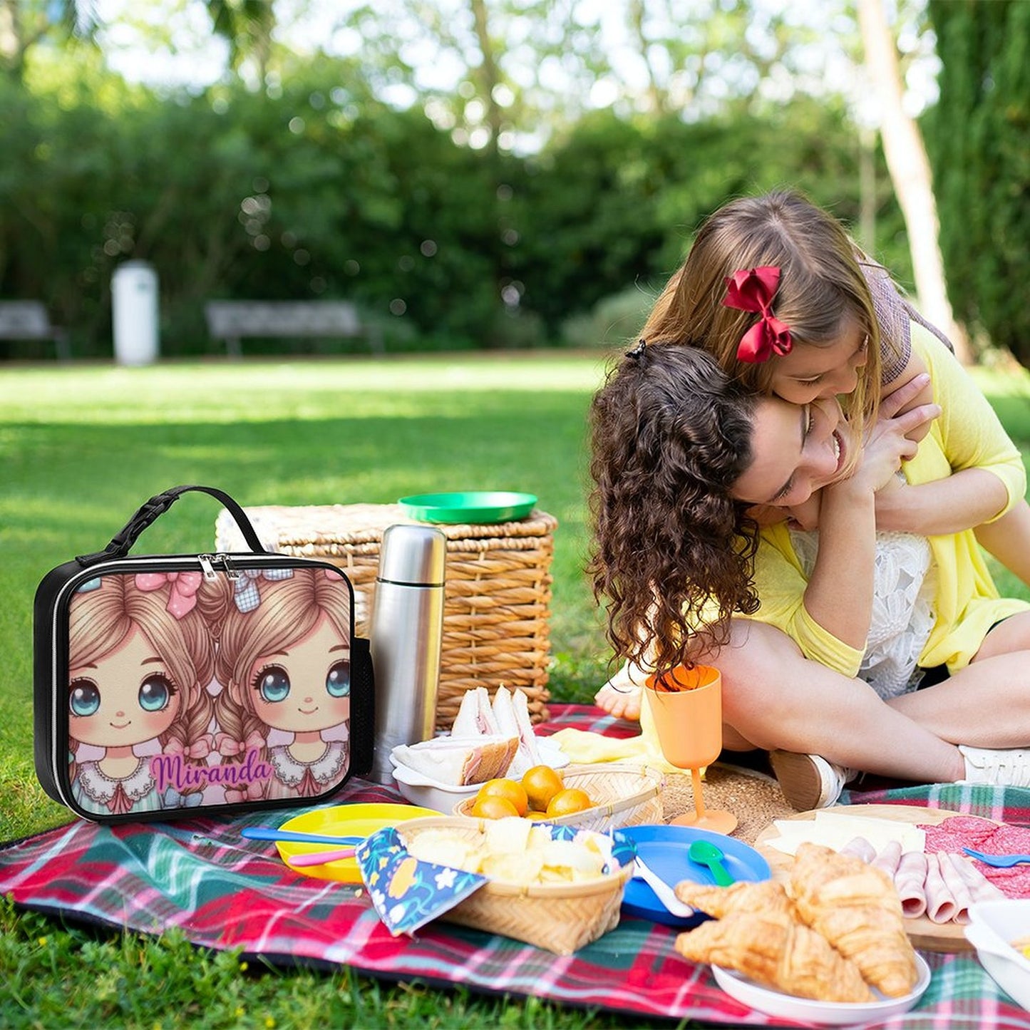 Girls Lunch Bag with Detachable Buckled Handle, Personalized