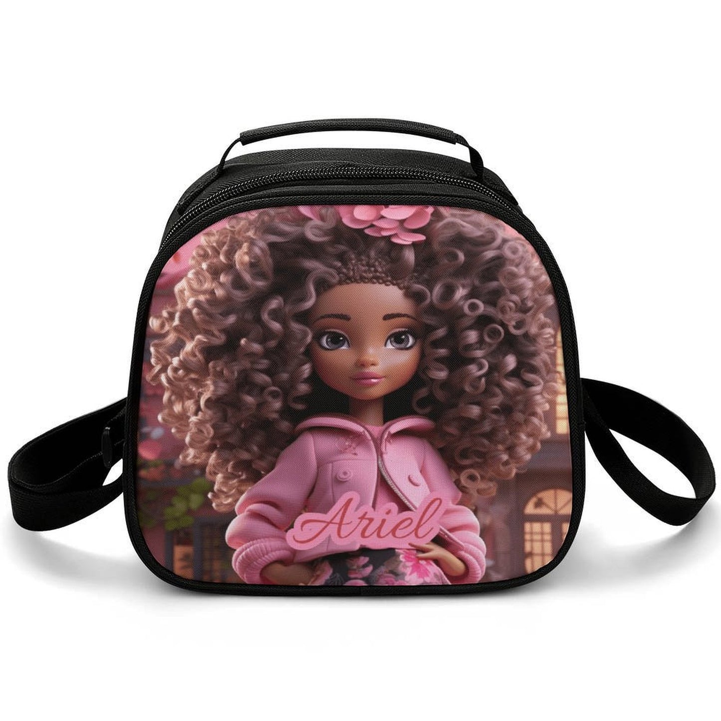 Black Doll Lunch Bag for Kids