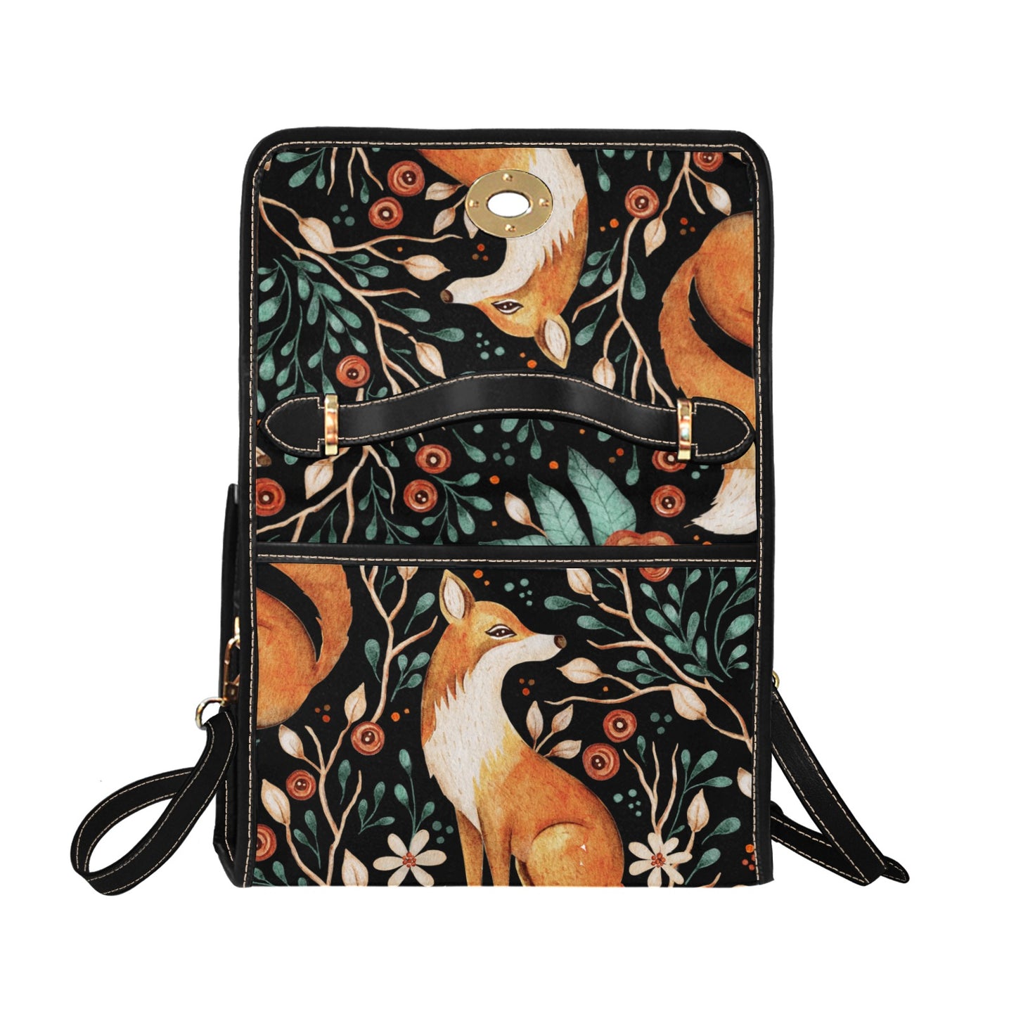 Enchanted Forest Woodland Fox Canvas Bag, Women Cross body Bag, Nature theme bag, Woodland Animals