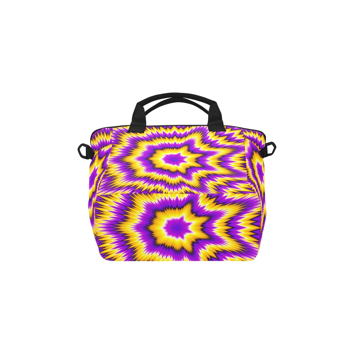 Abstract Yellow Asymmetric Pattern Insulated Tote Bag with Shoulder Strap