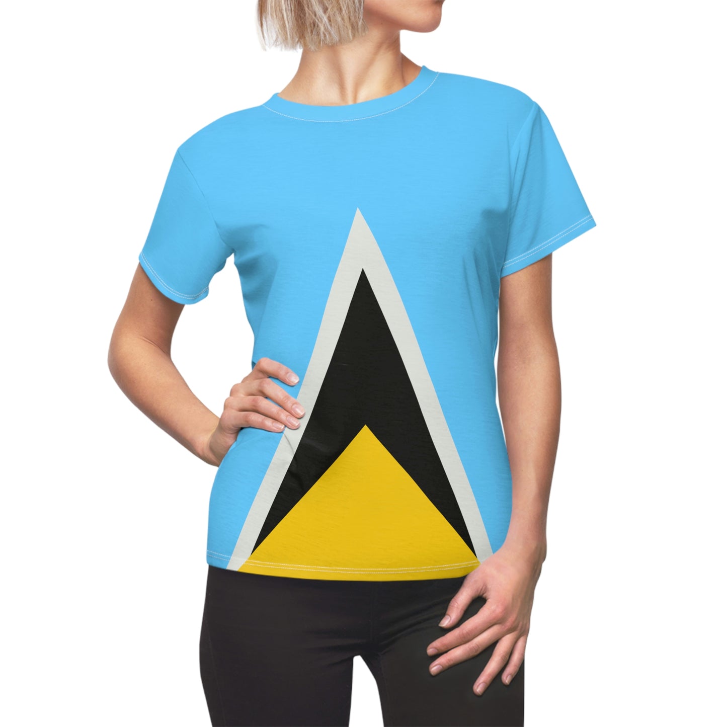 St Lucia Women's Tee Shirt, St Lucia Flag T Shirt