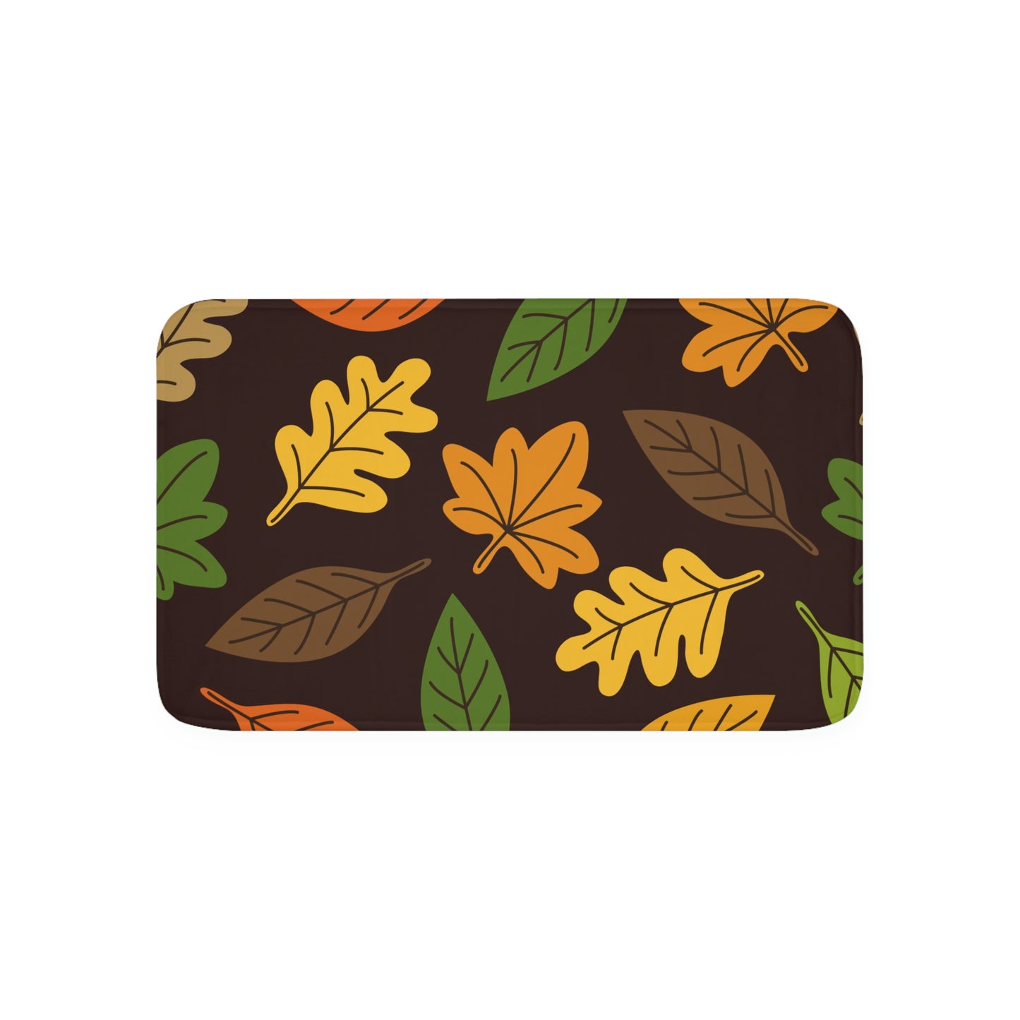 Bath Mat, Autumn Leaves Bathroom  Mat, Leaf Pattern