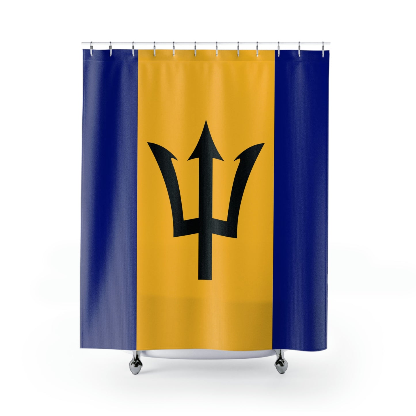 Barbados Shower Curtain, Barbados Flag Shower Curtains 71"x74", Polyester shower curtains