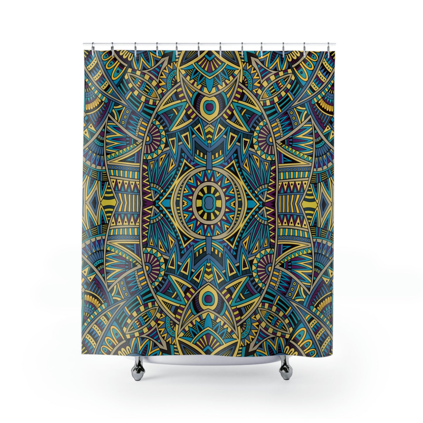 African Print Shower Curtains, African Ethnic Tribal Pattern ,71"x74", Polyester shower curtains