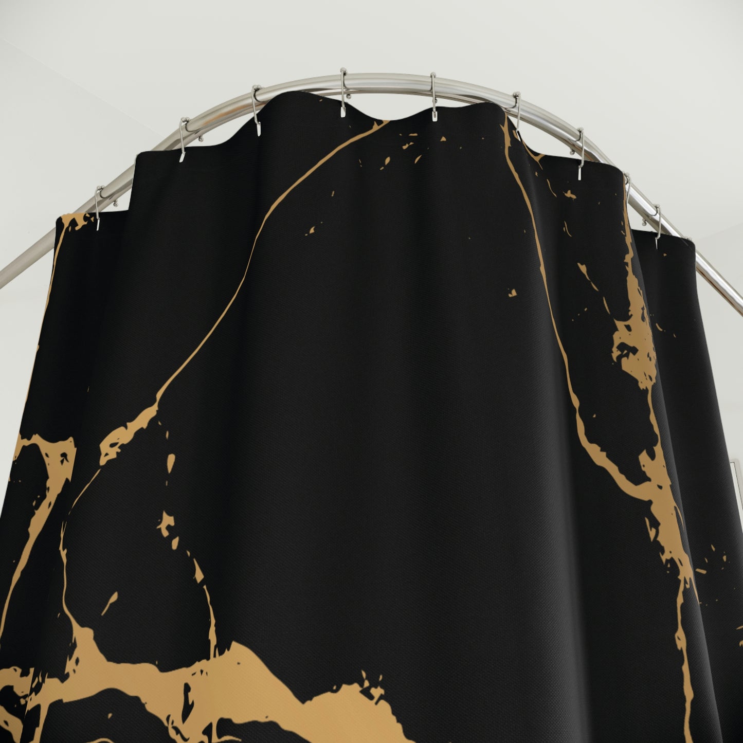 Shower Curtain, Black and Gold Marble Shower curtain, Polyester Shower Curtain