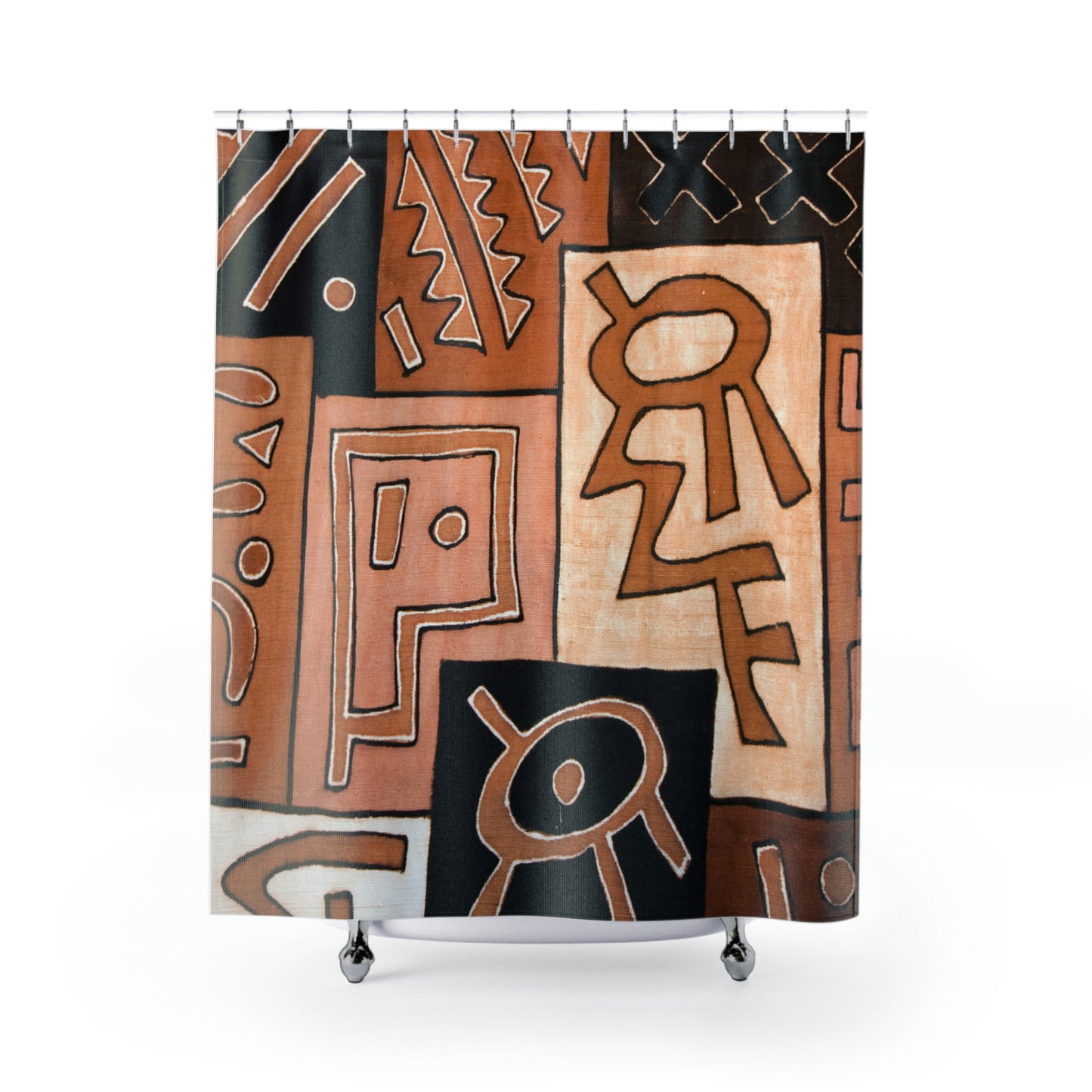 African Print Shower Curtains, African Ethnic Tribal Pattern Shower Curtain,71"x74", Polyester shower curtains