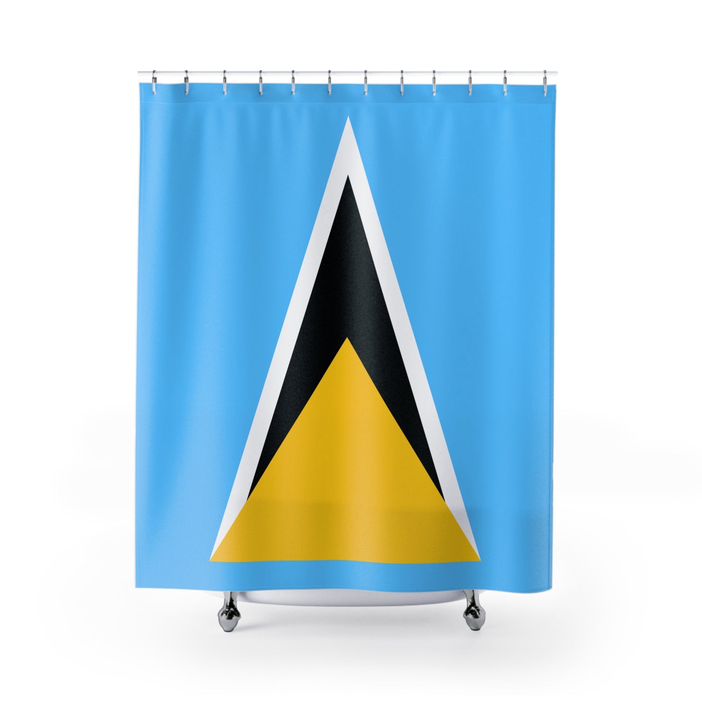 St Lucia Shower Curtain, St Lucia Flag Shower Curtains 71"x74", Polyester shower curtains