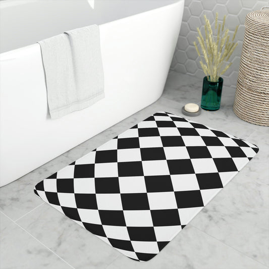 Bath Mat, Black and White Bathroom Mat