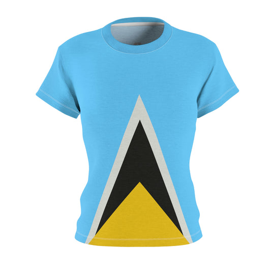 St Lucia Women's Tee Shirt, St Lucia Flag T Shirt