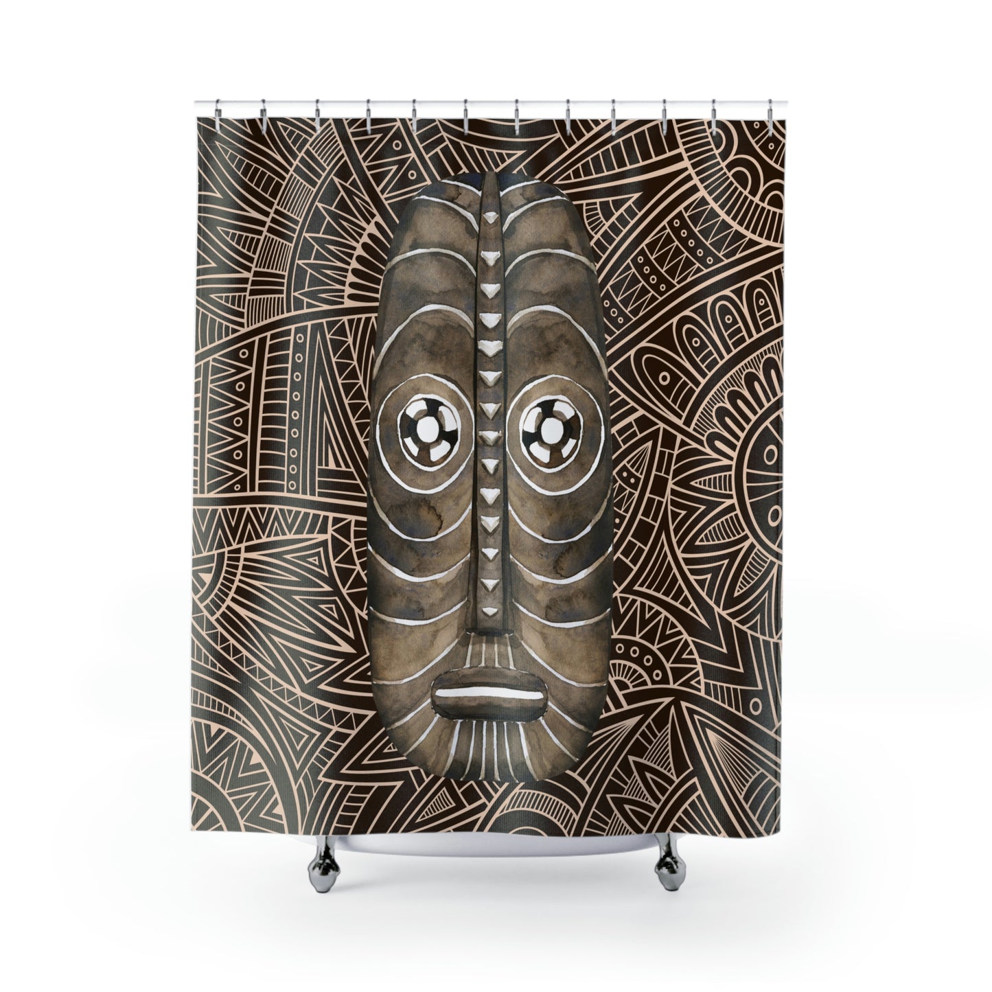 African Mask pattern Shower Curtains, African Print ,71"x74", Polyester shower curtains