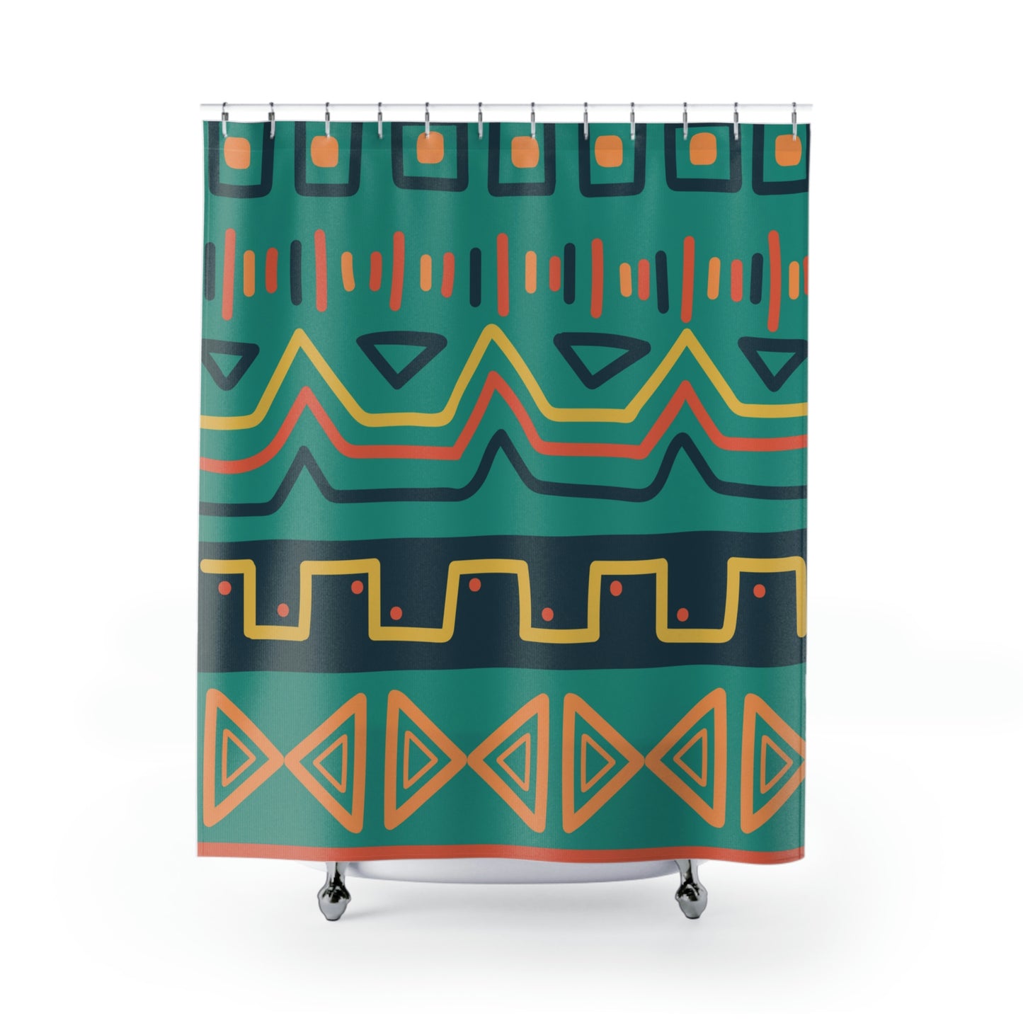 African Print Shower Curtains, African Pattern 71"x74", Polyester Shower Curtain, Tribal Pattern