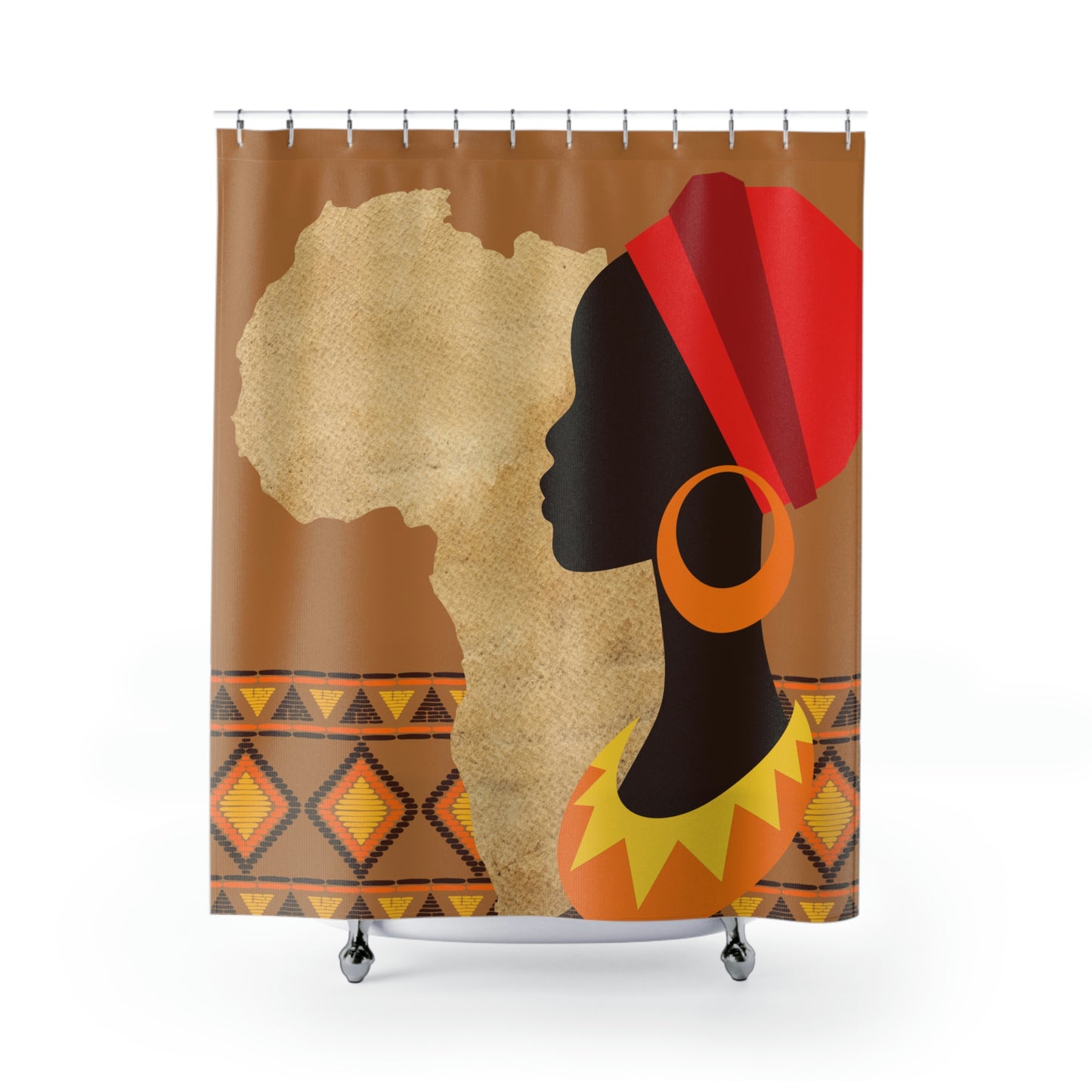 African woman Shower Curtains, African Print ,71"x74", Polyester shower curtains