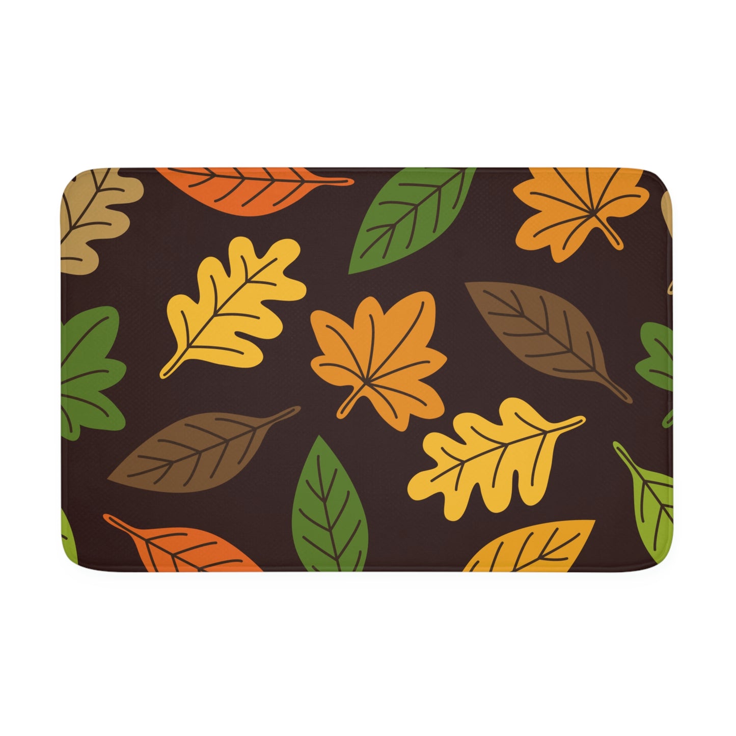 Bath Mat, Autumn Leaves Bathroom  Mat, Leaf Pattern