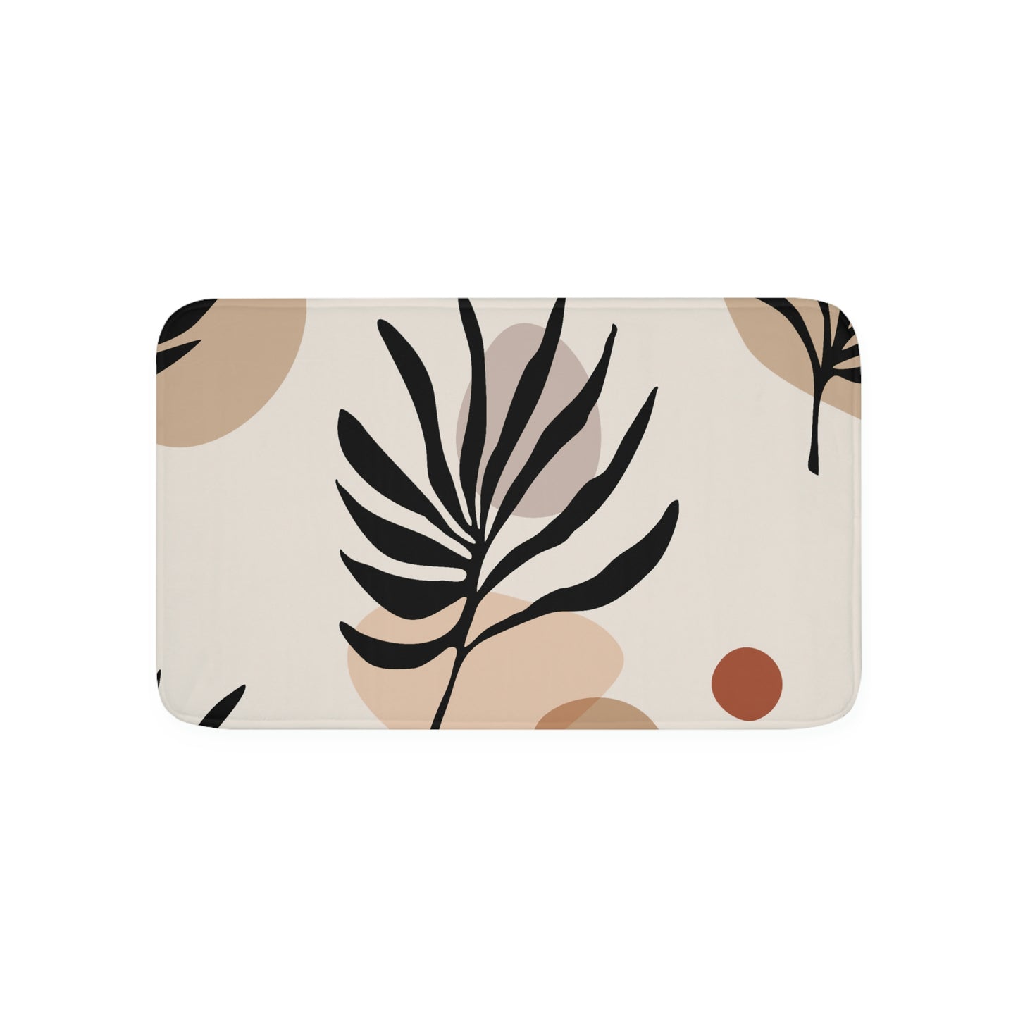 Bath Mat, Trendy Botanical Bathroom  Mat, Leaf Pattern