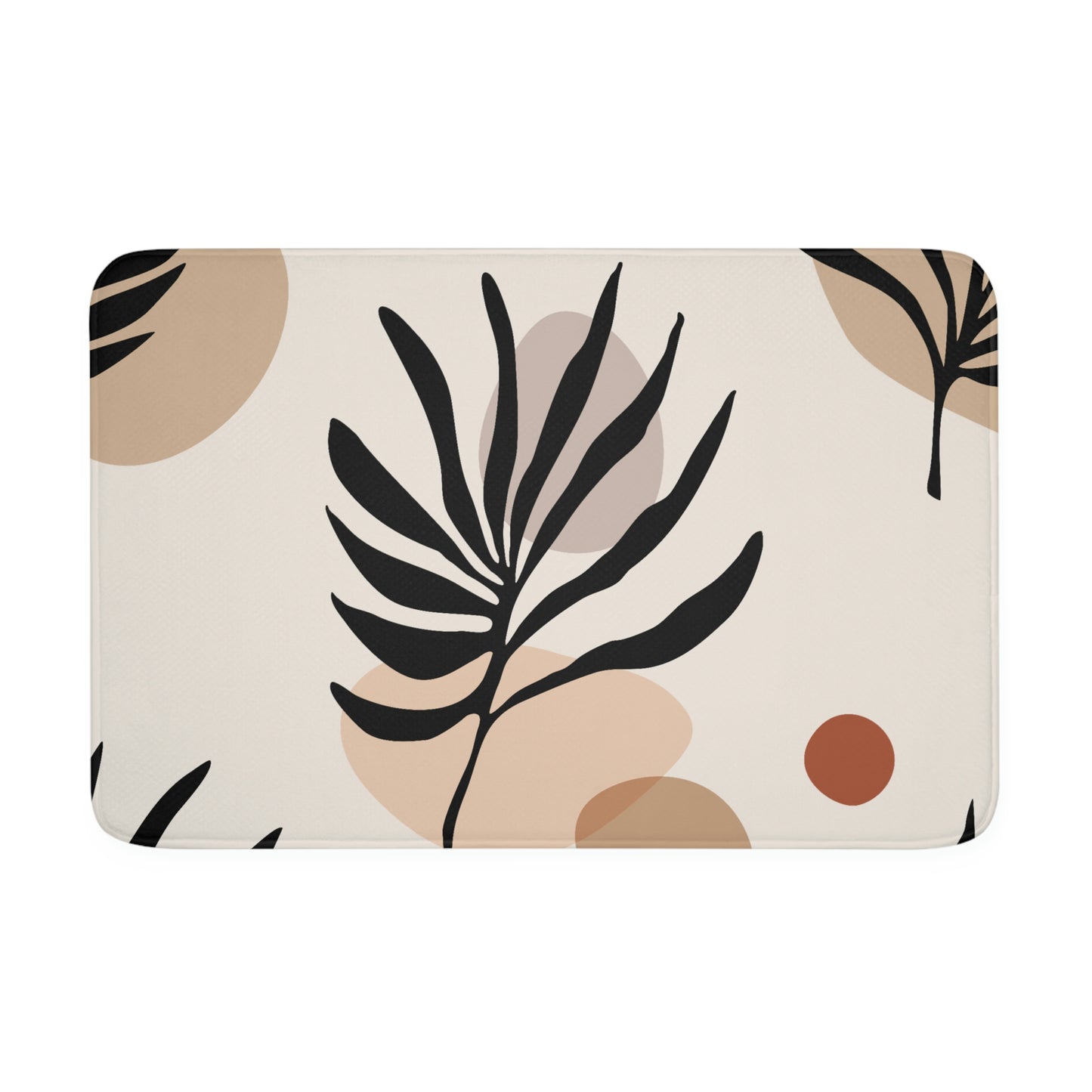 Bath Mat, Trendy Botanical Bathroom  Mat, Leaf Pattern