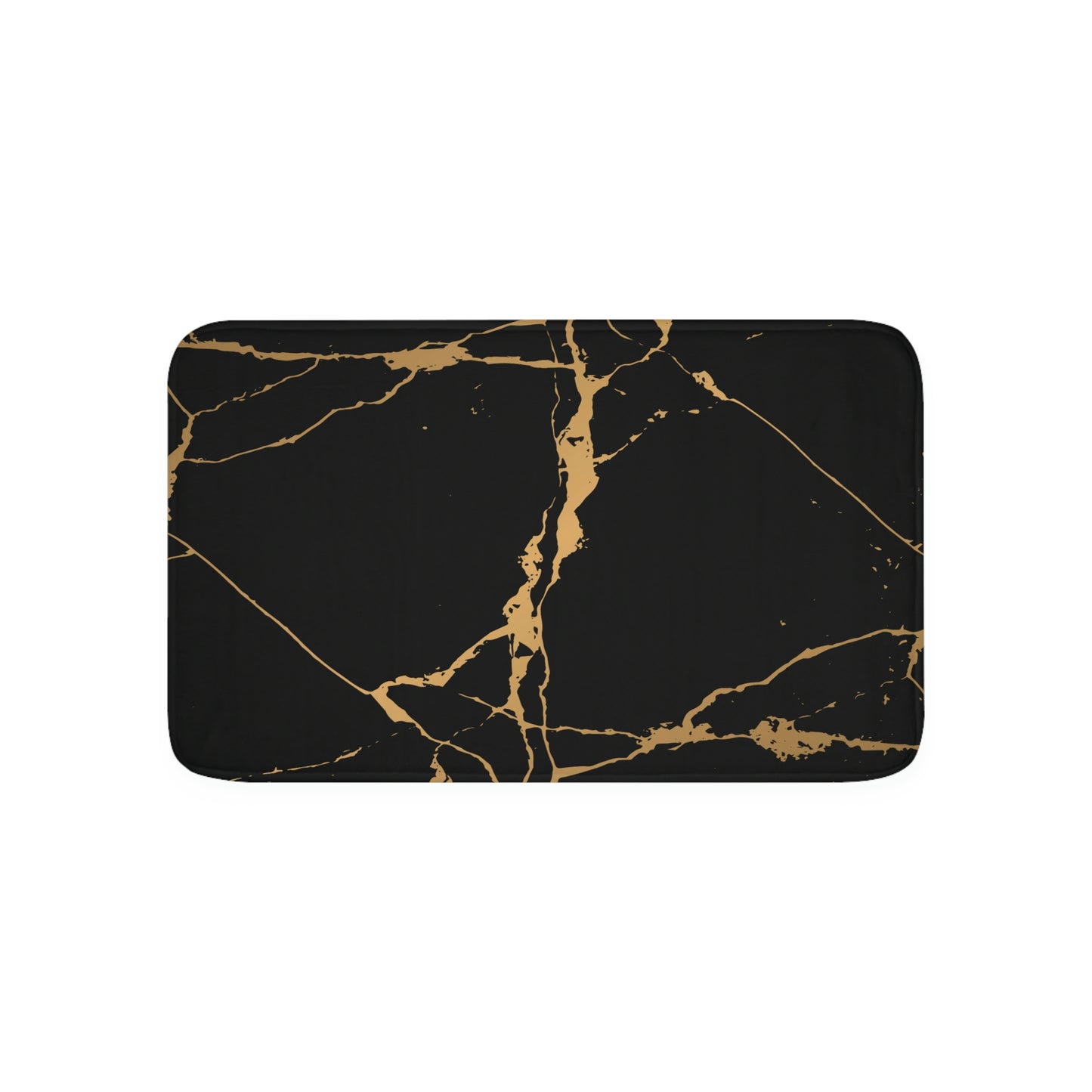 Bath Mat, Black and Gold Marble Bathroom Mat