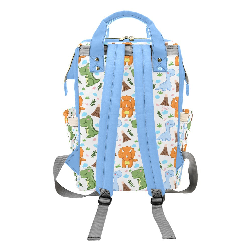 Personalized Blue Dinosaur Diaper Bag Multi-Function Diaper Backpack/Diaper Bag